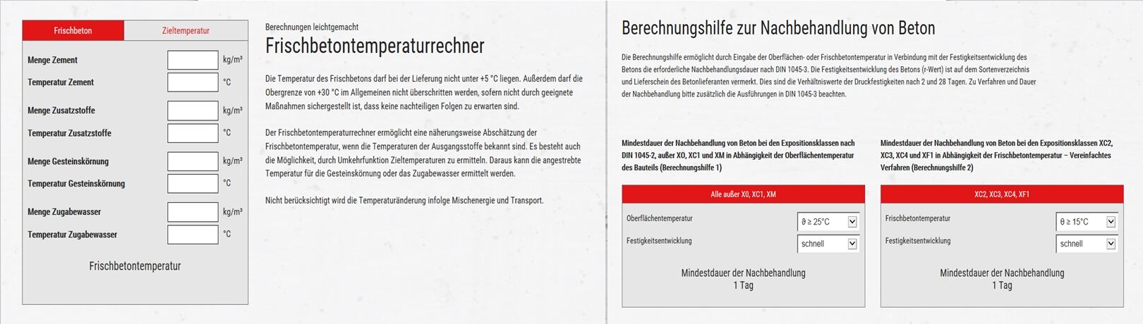 Serviceanwendungen der Bauberatung Zement