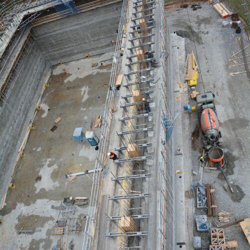 Logistik beim Betoneinbau